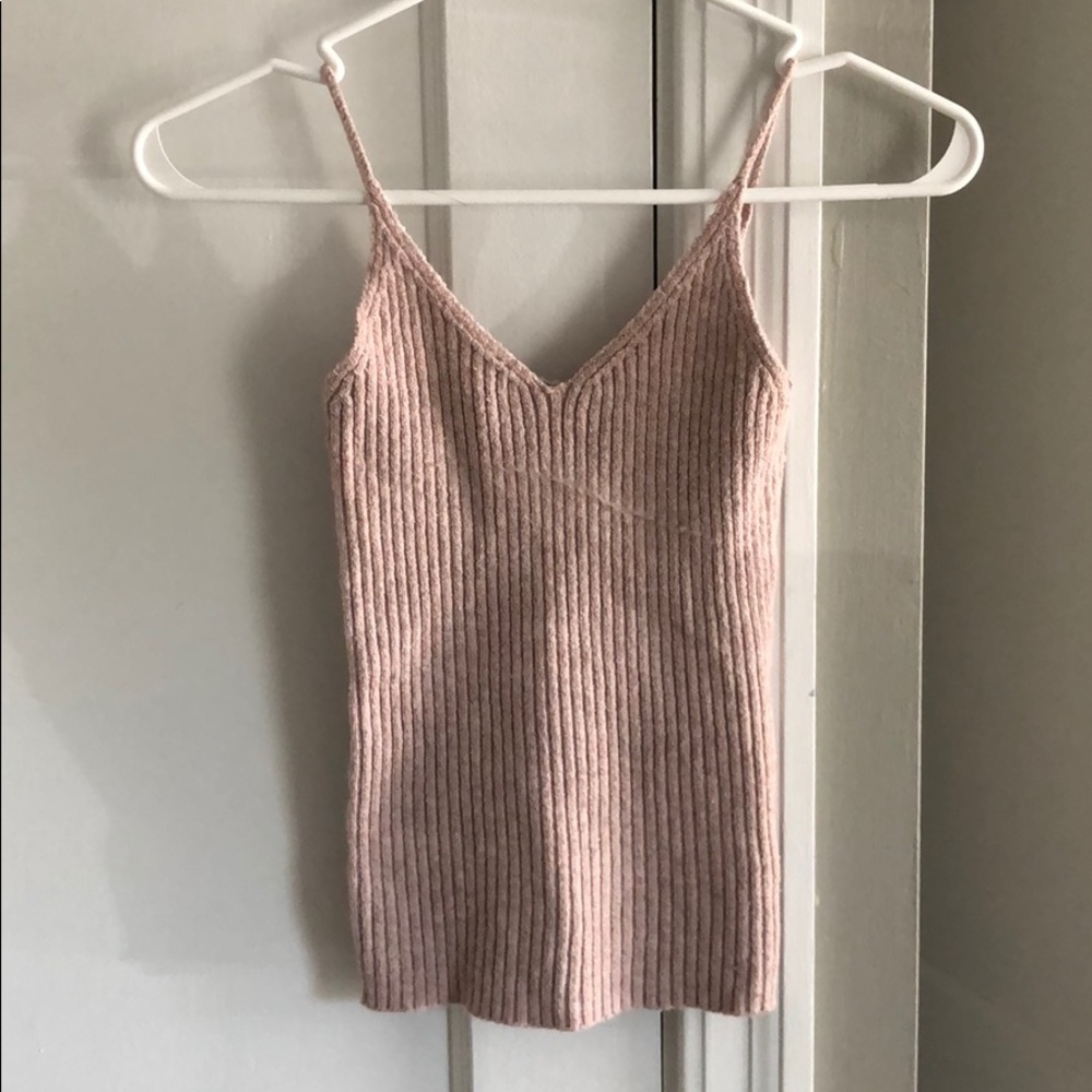Ribbed pale pink cami